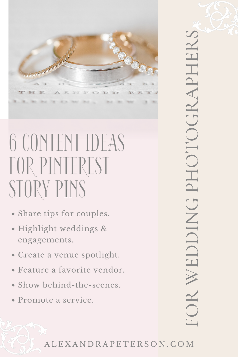 6 Content Ideas for Story Pins for Wedding Photographers